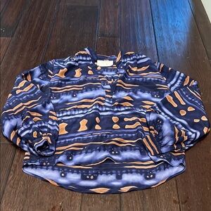 Aaron Ashe Blue and Orange Blouse